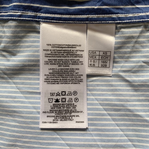 Brooks Brothers Friday Shirt – Poplin Fun Stripe, XS, Like New - Picture 5 of 6